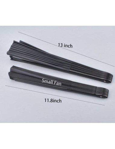 Abanico Plegable Grande HONSHEN 33 cm Negro Artesanal