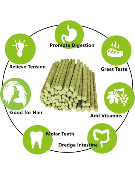 Juguetes para Conejos y Roedores GREMBEB - 20 Piezas Heno Timothy
