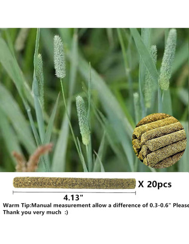 Juguetes para Conejos y Roedores GREMBEB - 20 Piezas Heno Timothy