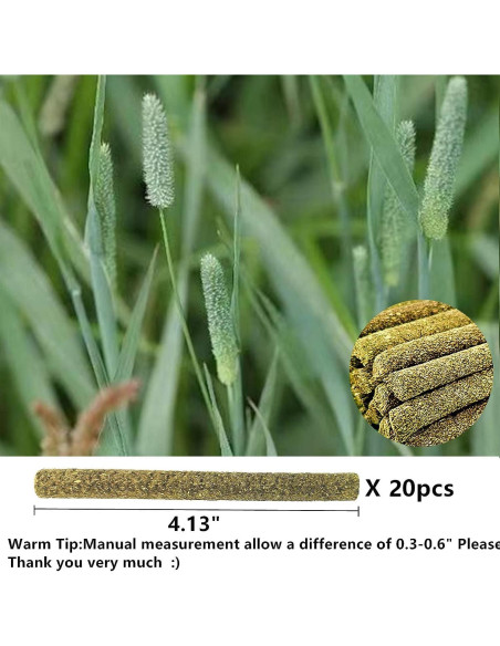 Juguetes para Conejos y Roedores GREMBEB - 20 Piezas Heno Timothy