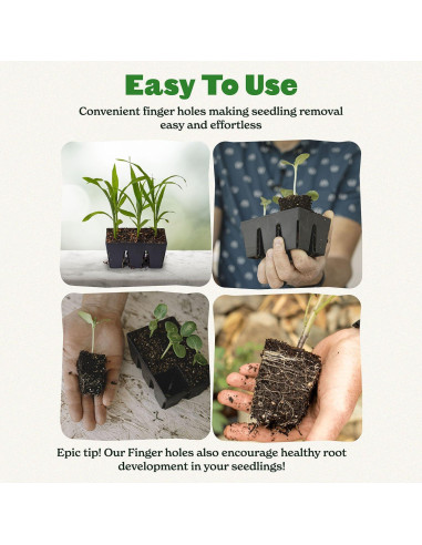 Bandeja de Inicio de Semillas Epic Gardening - 6 Celdas Reutilizables