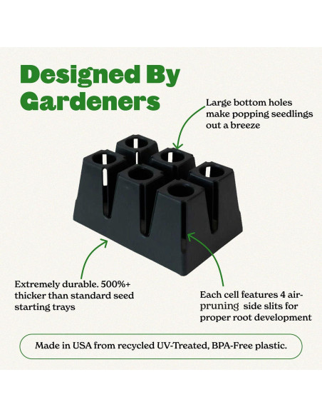 Bandeja de Inicio de Semillas Epic Gardening - 6 Celdas Reutilizables