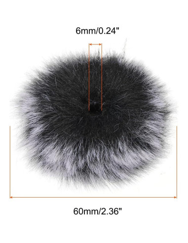 Funda de Micrófono Peluda PATIKIL 6mm x 60mm 2 Piezas