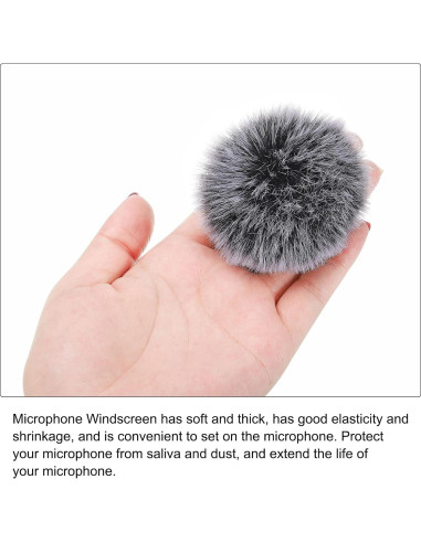 Funda de Micrófono Peluda PATIKIL 6mm x 60mm 2 Piezas