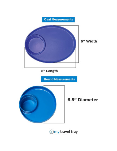 Bandeja de Viaje Ovalada Azul para Soporte de Taza - Hecha en EE. UU.