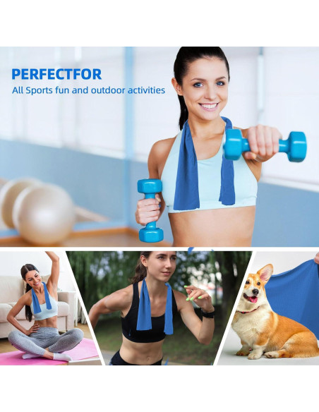 2 Toallas Refrigerantes KFHOLIE 101.6x30.5cm Azul para Deportes