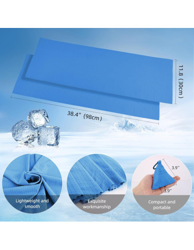 2 Toallas Refrigerantes KFHOLIE 101.6x30.5cm Azul para Deportes