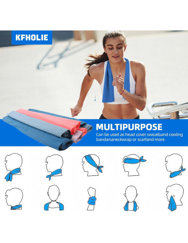 2 Toallas Refrigerantes KFHOLIE 101.6x30.5cm Azul para Deportes