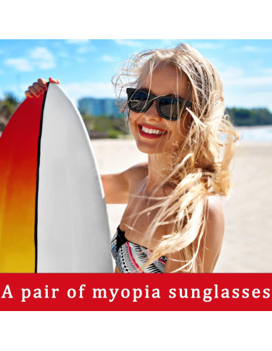 Gafas de sol miopía ALWAYSUV -2.0 negras TR90 unisex