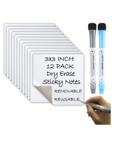 Notas Adhesivas Borrables ANYSSI 7.62 cm Cuadrado 12 Pzas