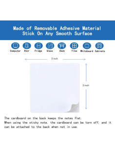Notas Adhesivas Borrables ANYSSI 7.62 cm Cuadrado 12 Pzas 2