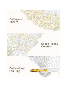 Abanicos Plegables de Mano EOSAU - 10 Colores Mezclados 2