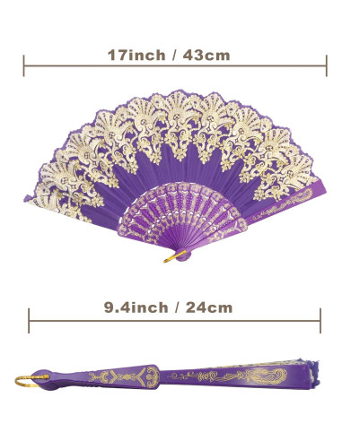 Abanicos Plegables de Mano EOSAU - 10 Colores Mezclados