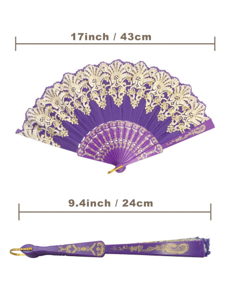 Abanicos Plegables de Mano EOSAU - 10 Colores Mezclados