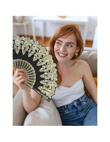 Abanicos Plegables de Mano EOSAU - 10 Colores Mezclados