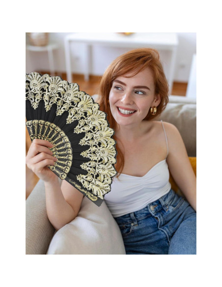 Abanicos Plegables de Mano EOSAU - 10 Colores Mezclados