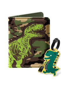 Porta Pasaporte y Etiqueta de Equipaje Slohif Dinosaurio Niños
