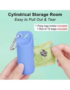 Dispensador de bolsas de excremento para perro USHARP azul 2