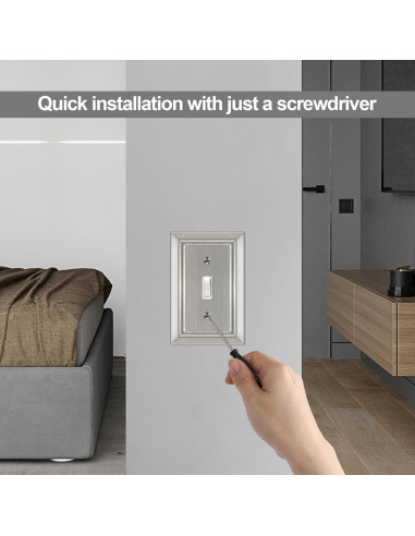 Placa de Pared de Metal Dyekou 1-Gang Níquel Satinado