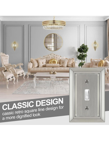 Placa de Pared de Metal Dyekou 1-Gang Níquel Satinado