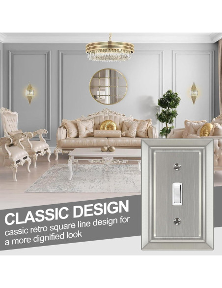 Placa de Pared de Metal Dyekou 1-Gang Níquel Satinado