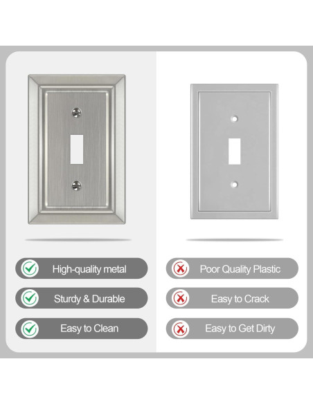 Placa de Pared de Metal Dyekou 1-Gang Níquel Satinado