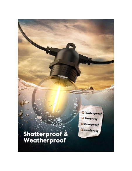 Luces de Cadena Solares Brightown 10.36m LED G40 Impermeables