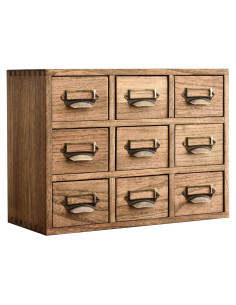 Gabinete de Almacenamiento KIRIGEN 9 Cajones Madera 36x16x26.6cm