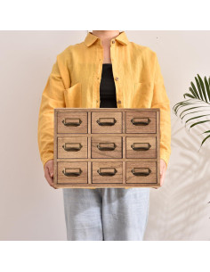 Gabinete de Almacenamiento KIRIGEN 9 Cajones Madera 36x16x26.6cm 2