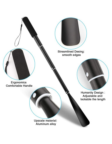 Calzador Retráctil JJDPARTS de Aluminio 36.8-94 cm Negro