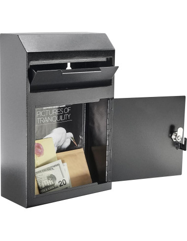 Caja Fuerte de Depósito POCHAR Montada en Pared Metal Negra