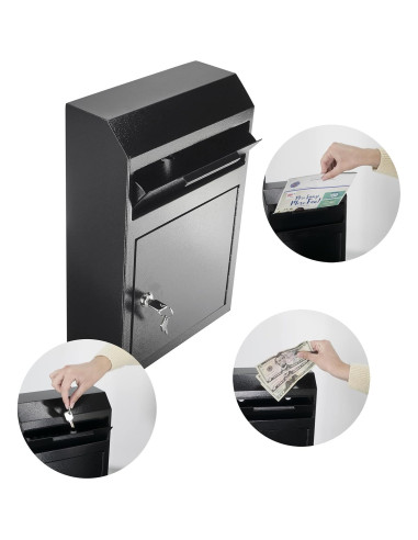 Caja Fuerte de Depósito POCHAR Montada en Pared Metal Negra