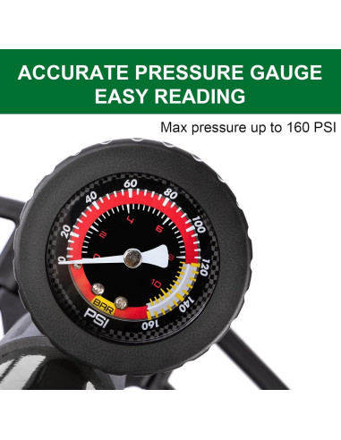 Bomba de Bicicleta CXWXC con Manómetro 160 PSI - Negra