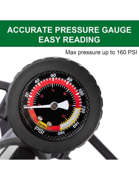 Bomba de Bicicleta CXWXC con Manómetro 160 PSI - Negra