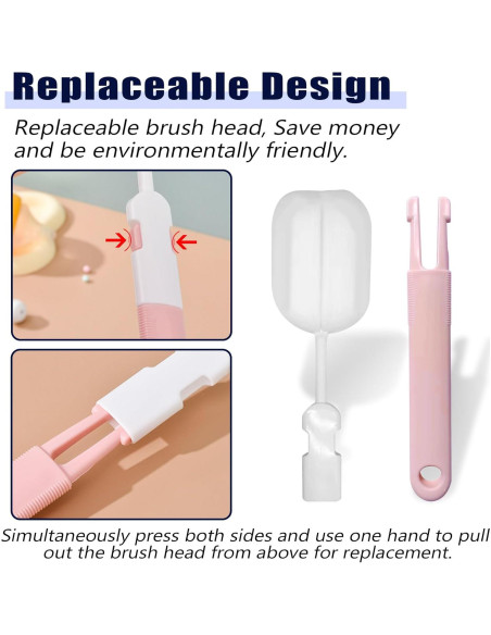 Cepillos de Botellas de Esponja INVODA 3 Piezas 29.5x6 cm