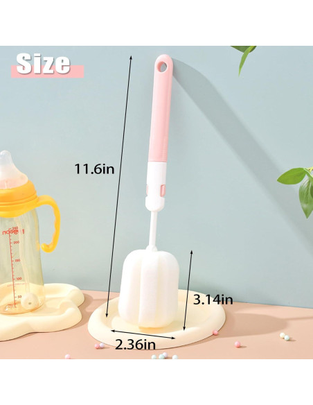 Cepillos de Botellas de Esponja INVODA 3 Piezas 29.5x6 cm