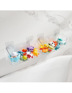 Soporte Organizador de Juguetes de Baño CQUNM - 2 Cestas Transparentes 2