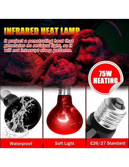 Lámpara de Calor Infrarroja 75W NEPTONION para Reptiles