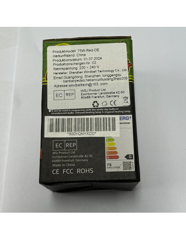 Lámpara de Calor Infrarroja 75W NEPTONION para Reptiles