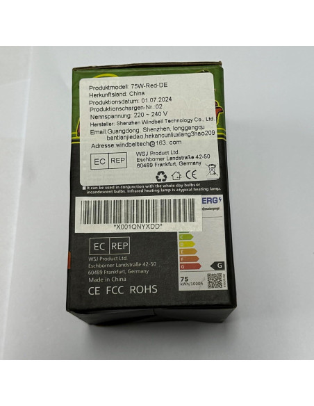 Lámpara de Calor Infrarroja 75W NEPTONION para Reptiles