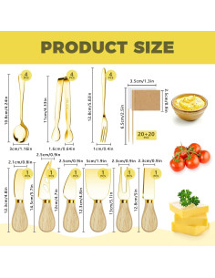 Juego de Utensilios de Charcutería Dorados 58 Piezas Mlurcu 2