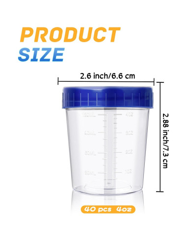 Paquete de 40 Contenedores Rectangulares 4oz Qyyiguf con Tapa