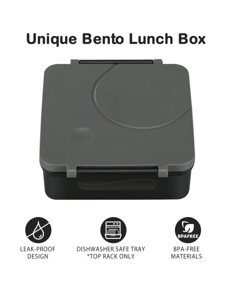 Juego de Almuerzo Bento Howeemo con Termo 1600ml y 4 Compartimentos