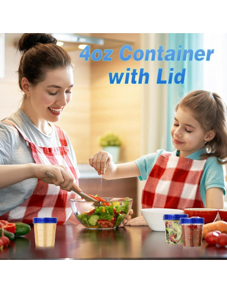 Paquete de 40 Contenedores Rectangulares 4oz Qyyiguf con Tapa