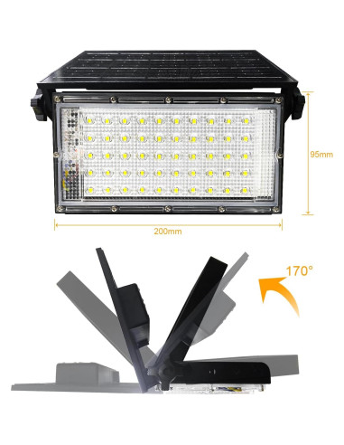 Luces de Inundación Solares CREATESTAR 50W con Control Remoto