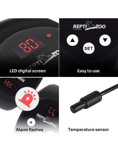 Lámpara de Reptiles REPTIZOO con Termostato Regulable 150W