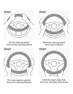 Funda de Volante de Coche Couslcd 38 cm Cuero Antideslizante 2