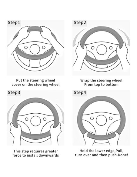 Funda de Volante de Coche Couslcd 38 cm Cuero Antideslizante