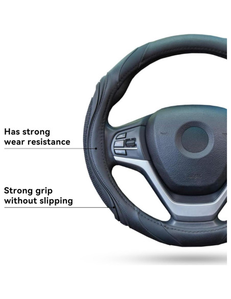 Funda de Volante de Coche Couslcd 38 cm Cuero Antideslizante