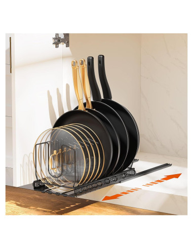 Organizador Deslizante de Ollas y Sartenes Housolution Negro